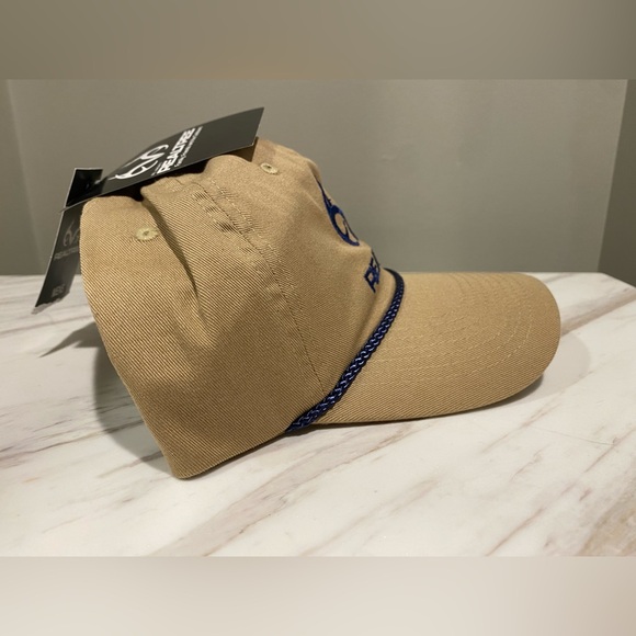 RealTree Classic Logo Rope SnapBack Hat Adjustable Hunting Antler Khaki Navy NWT - Picture 2 of 8